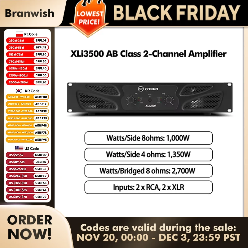 Power Amplifier Professional Audio DJ Equipment XLi 3500 For Line Array Speakers Subwoofer Speakers Stage Wedding KTV Home Use