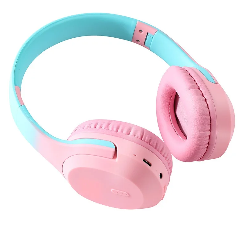 

Macaron gradual change luminous headset bluetooth wireless headset game HIFI stereo headset
