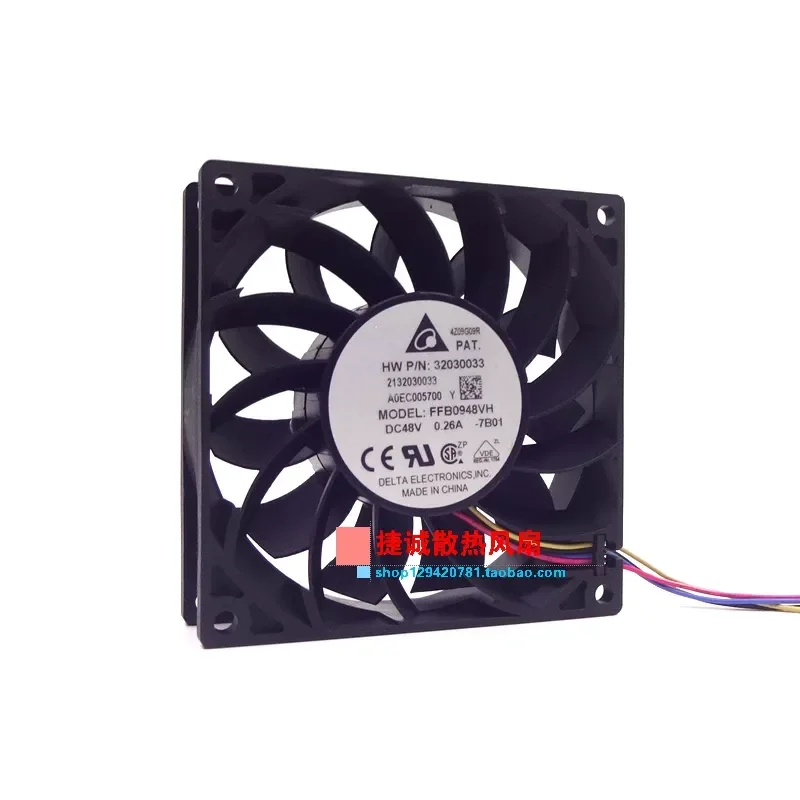 Original Delta FFB0948VH 48V 0.26A 9025 9CM PWM speed regulation large air volume, cooling fan