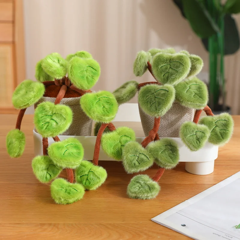 18CM Simulated Pothos Plush Potted Plant Stuffed Toys For Home Decoration Gifts