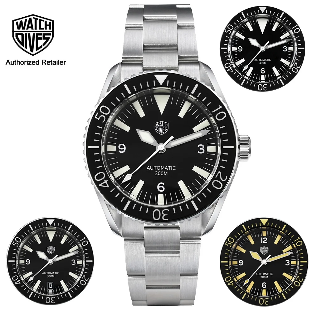 Watchdives WD1967 V2 Watch NH35 Movement Domed Sapphire Crystal With HD AR coating Super Luminous Sharkmaster 300 Watches