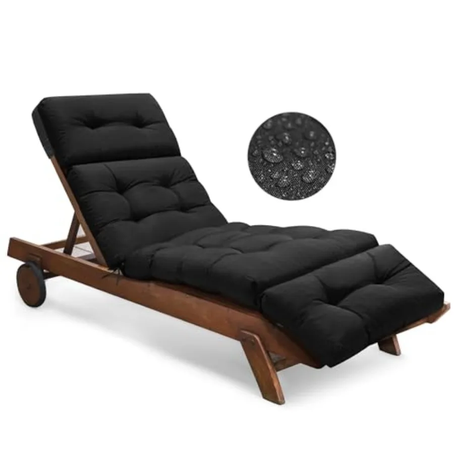 

Outdoor Chaise Lounge Chair Cushion Replacement 74.4 x 22 x 4.7 Inch Memory Foam Waterproof Lounge Chair Cushions for Outdoor F