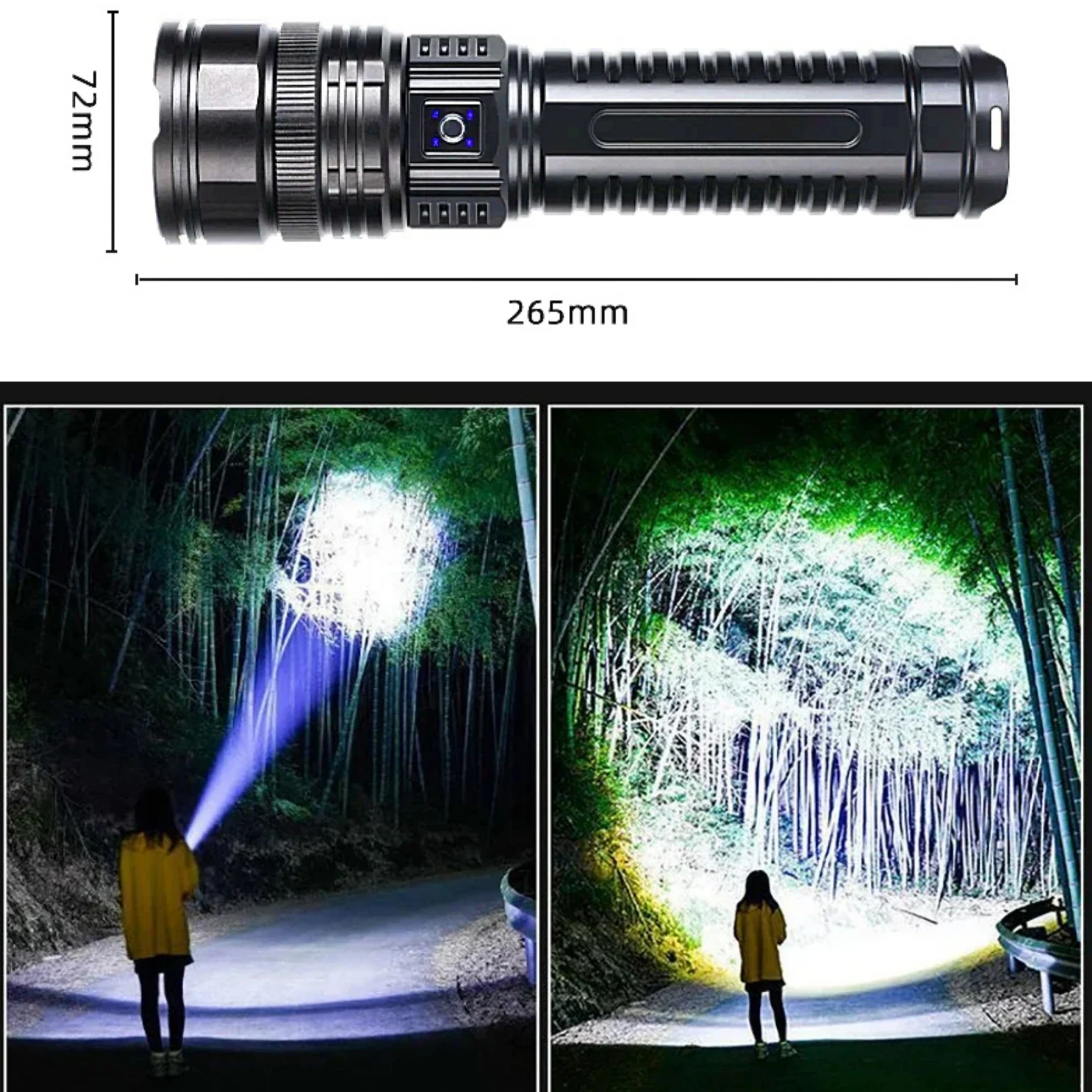 1000000LM Ultra Powerful Torch Lamp Rechargeable Flashlight Emergency Spotlights 5km Most Powerful Flashlights Tactical 15000mah