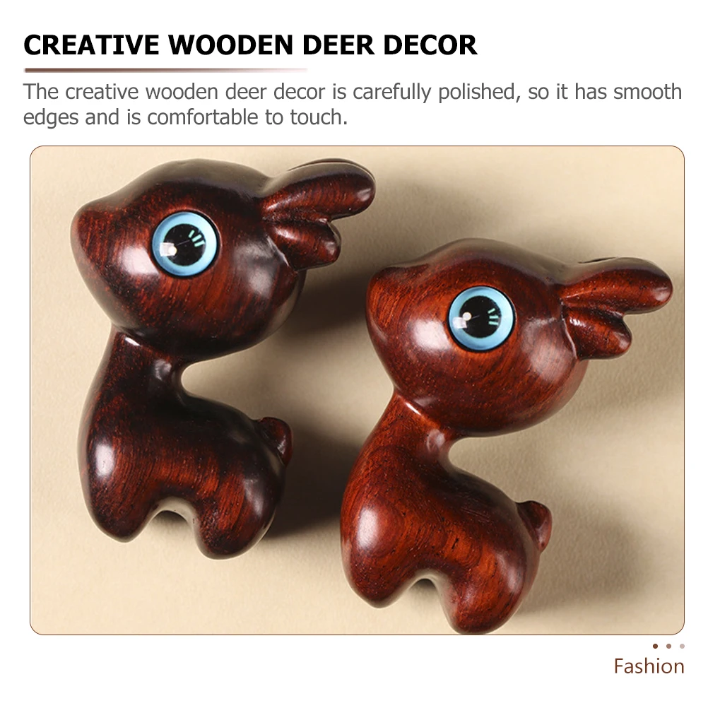 

Creative 3D Wooden Deer Ornament Home Decor Elk Statue Room Adornment Christmas Decoration Handcrafted Woodcraft Living
