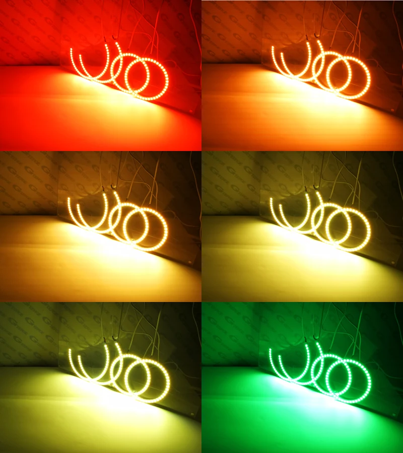 For Land Rover Discovery II 2 L318 2003 2004 Day Light RF Remote Bluetooth APP Multi Color RGB Led Angel Eyes Kit Halo Rings - view 4
