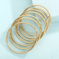 Trendy Wire Round Women's Bracelets Gold Silver Color Stainless Steel Bangle For Ladies Men French Luxury Jewelry Wholesale Gift