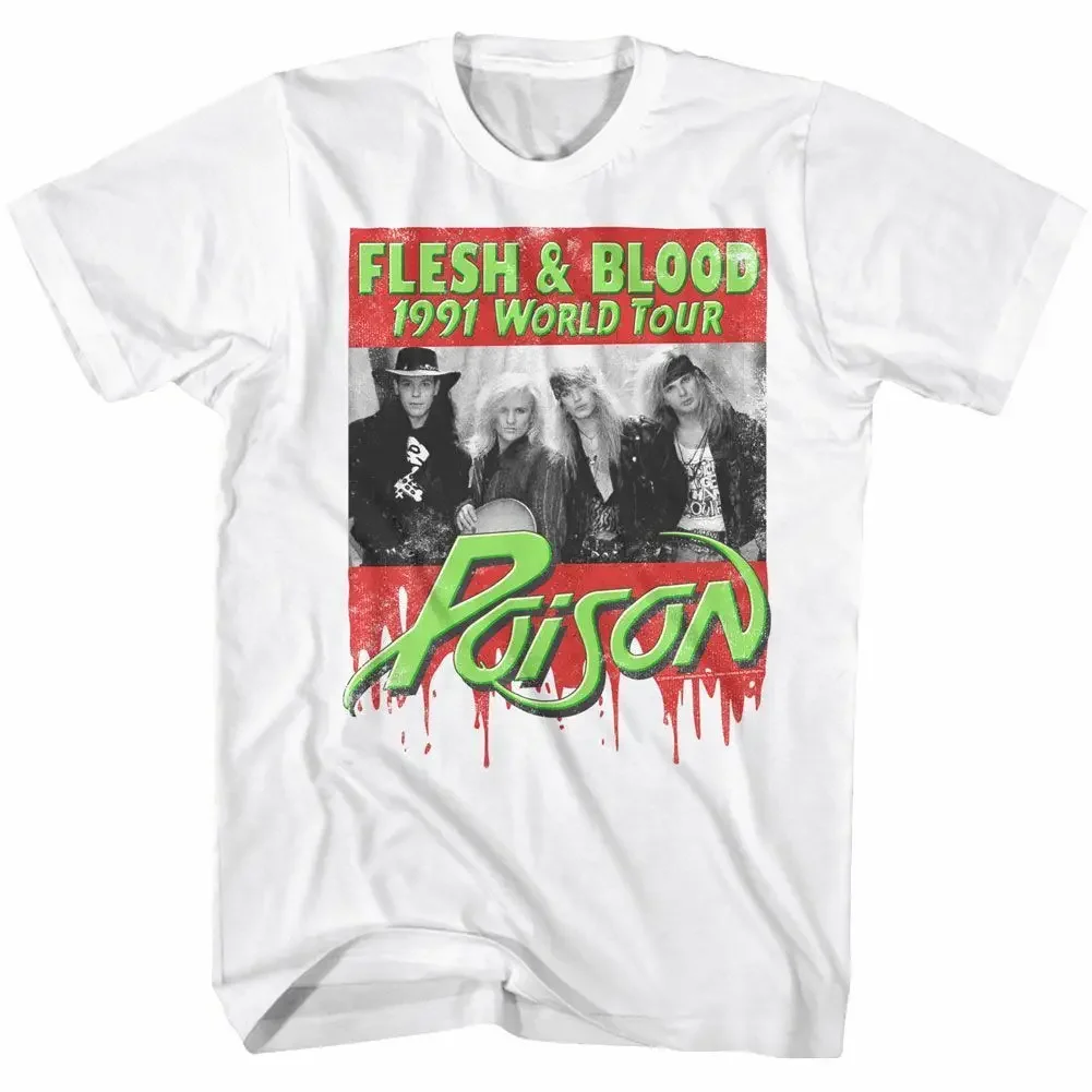 Poison Flesh Blood White Adult T Shirt