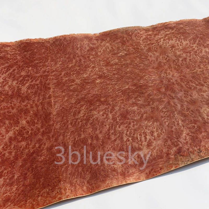 Natural Wood Veneer Canthor Burl with Kraft Paper for Furniture about 60x250cm 0.25-0.3mm Red