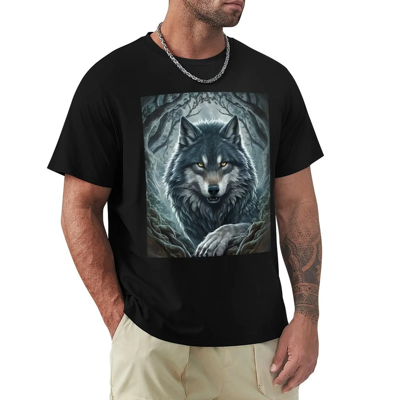 

Loth Wolf: Forest Spirit T-Shirt Large Size Breathable Tee