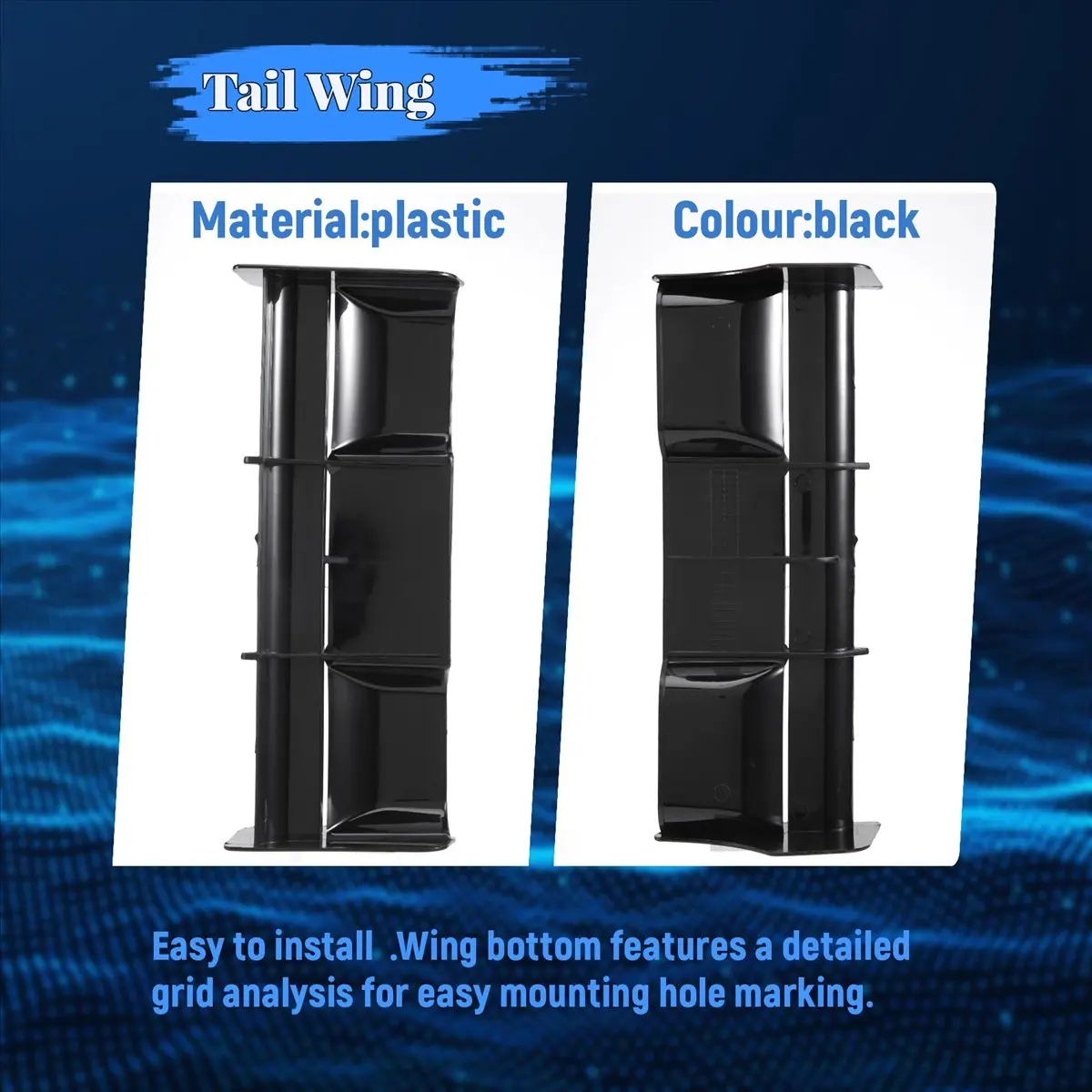 A3#(Upgraded) 268F 1:8 RC Cars RC Plastic Nylon Tail Wing for 1/8 Scale Nitro Electric Powered Off Road BuggyTruck Remote,Black