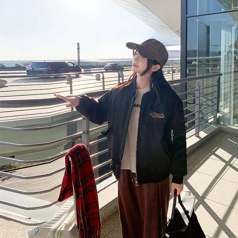 

Off Season Clearance Men Women Baseball Jacket Winter Thickened Padded Coat US Style Workwear Jacket