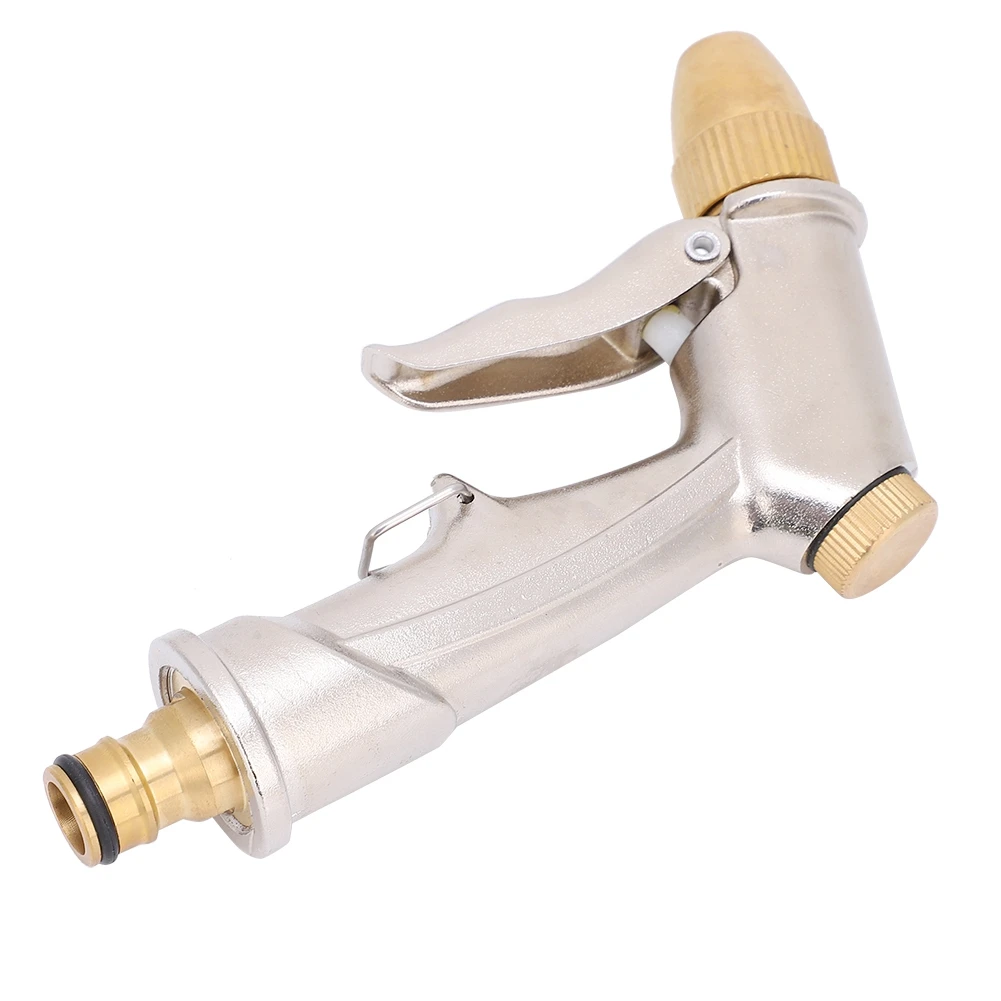 Car Washing Water Gun Pure Brass All Metal Aluminum Alloy Silver Model High Pressure 10-15m Spraying Distance Shower Direct
