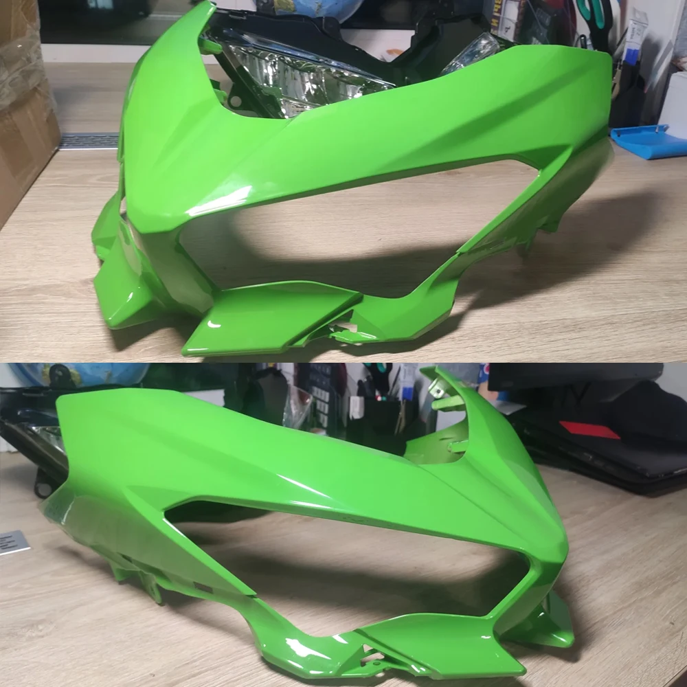 

Motorcycle Front Upper Nose Fairing Cowl Panel Headlight Cover For Kawasaki Ninja 400 250 EX400 18 19 2020 2021 2022 2023 Green