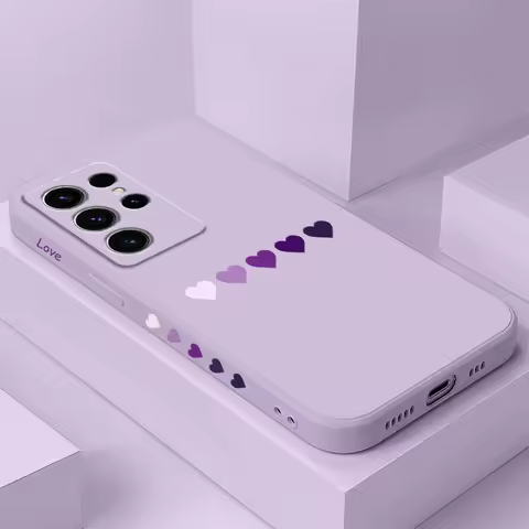 Gradient Heart Phone Case For Samsung Galaxy S25 S24 S23 S22 S21 S20 S10 S10E Ultra Plus FE Note 20 Ultra Plus Cover