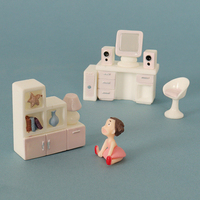 4/6PCS Micro Landscape Dollhouse Miniature Living Room Bedroom Furniture Mini Furnishing Scene Model Kids Toy DIY Accessories