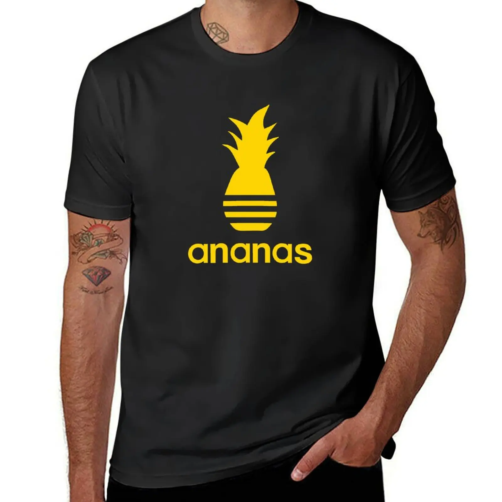 

Ananas parody logo in pineapple yellow T-Shirt heavyweights aesthetic clothes blanks quick-drying Men's t-shirt