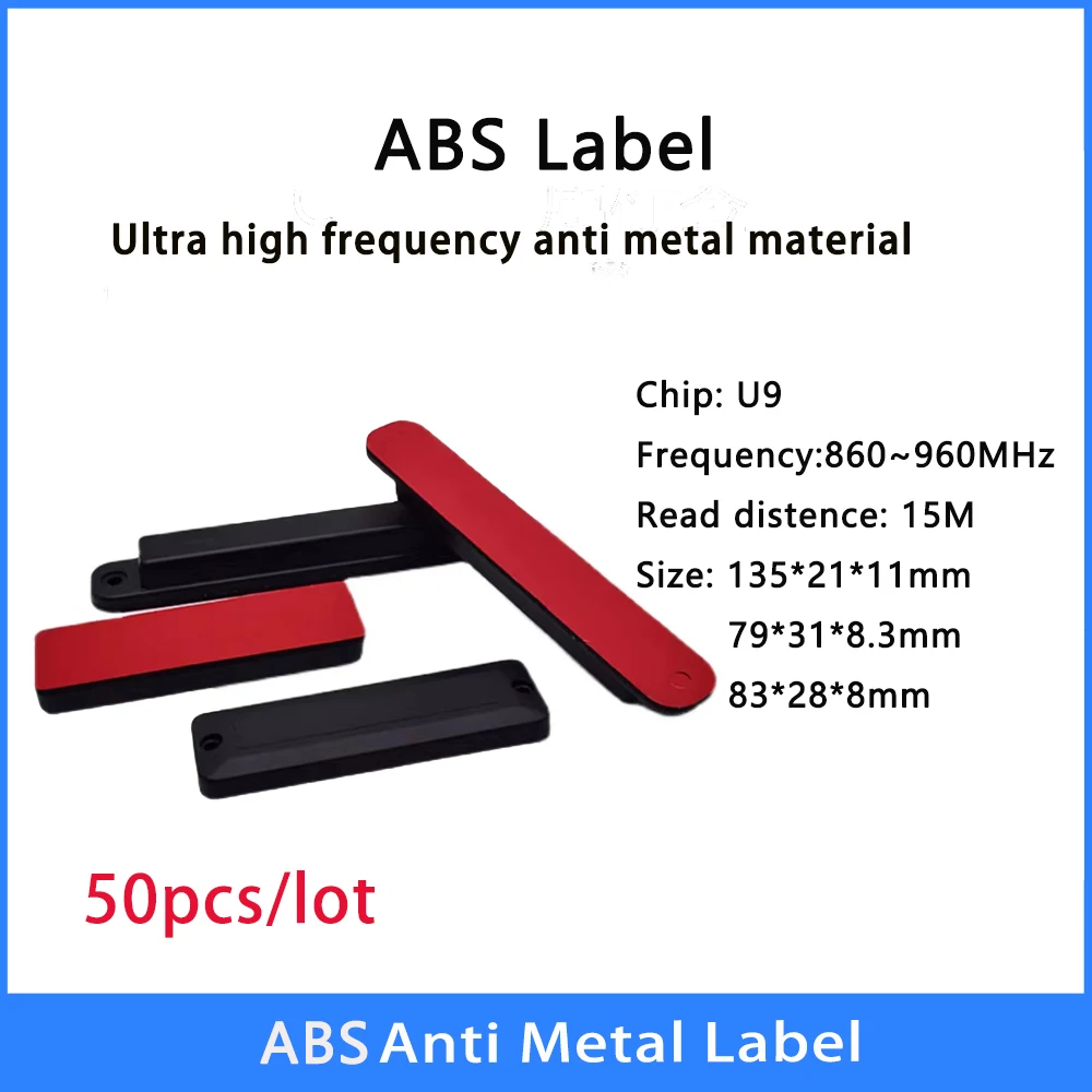 50 шт. RFID UHF anti metal ABS Tag, устойчивая к высоким температурам Радиочастотная Идентификация для ПК Gen2 860-960 МГц высокое качество