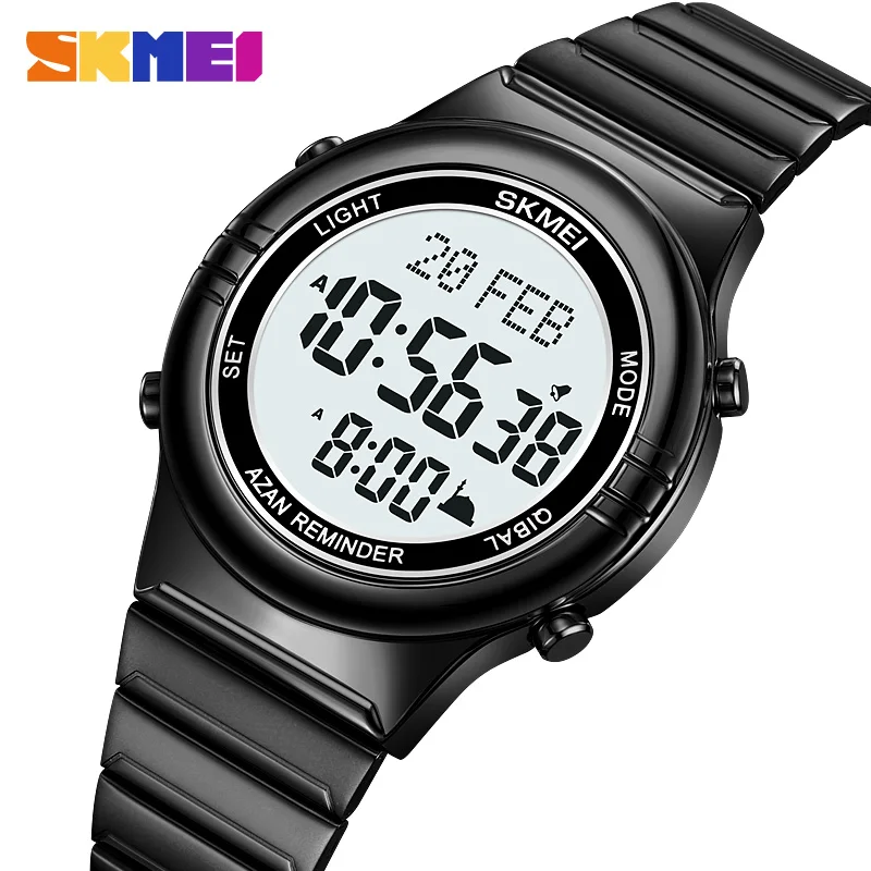 SKMEI Pilgrimage Time Reminder Watches Digital Sport Watch Waterproof Wristwatches For Men Women Qibla Name Display Reloj Hombre