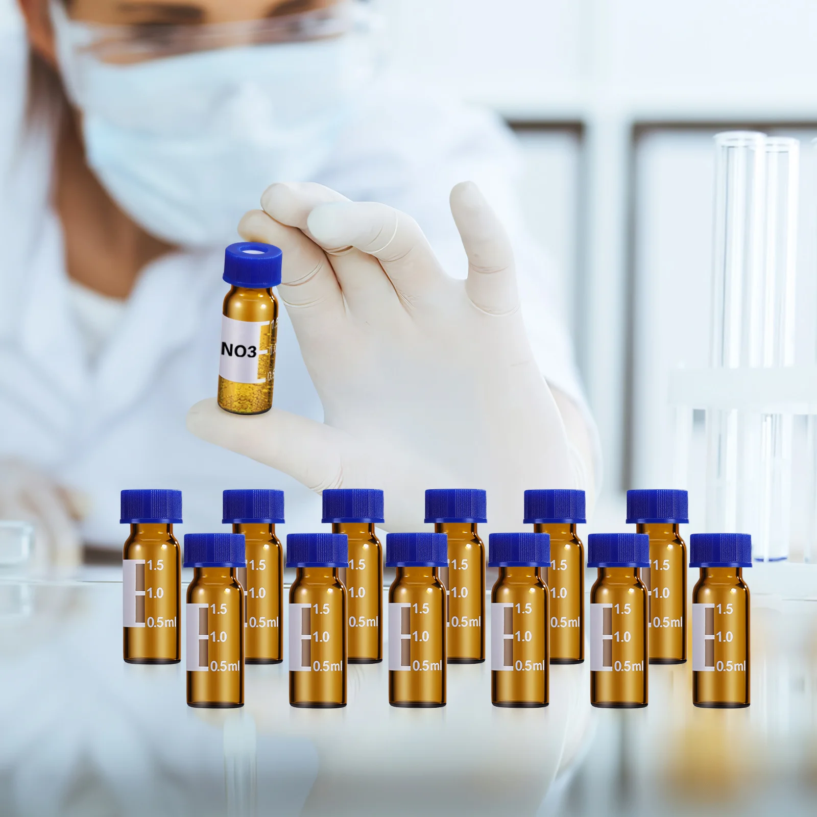 100 pcs Glass Vials Amber 2Ml Graduated Mini Bottles For Lab Sampling Small Empty Vials With Caps Tight Seal Light Resistant