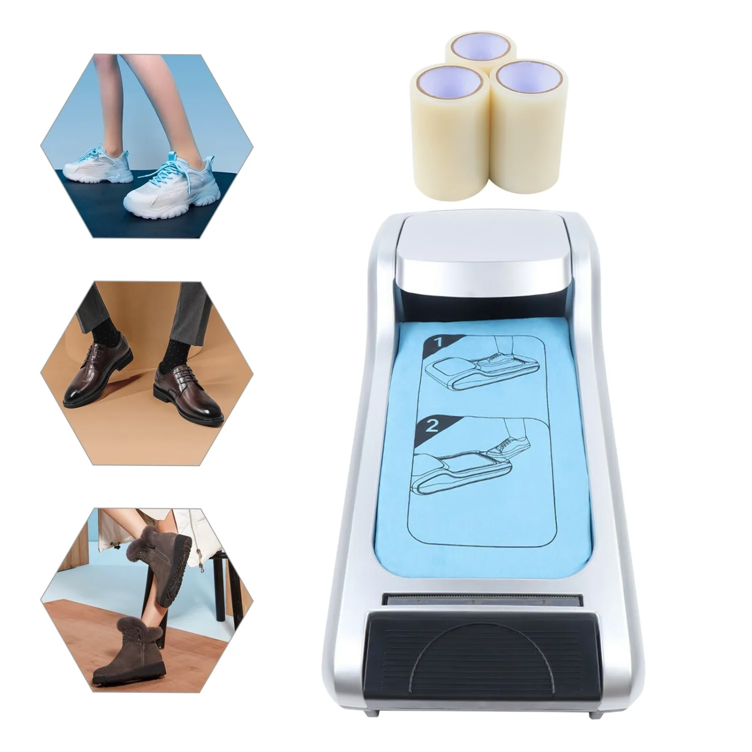 Shoe Cover Machine, 900 Pairs ABS Plastic Shoe Film, Automatic Disposable Shoe Covers Dispenser Shoe Mould Machine Home Office