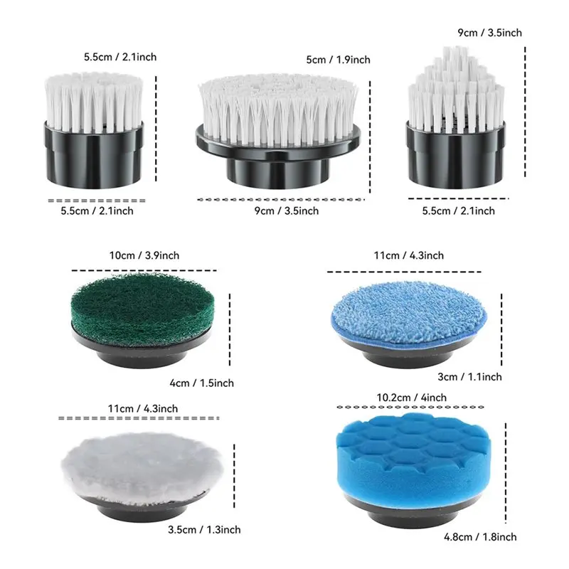 ASWUT-Electric Spin Scrubber Сменные насадки для щеток, набор из 7 предметов, подходящий для беспроводного скруббера, для ванной комнаты, кухни,