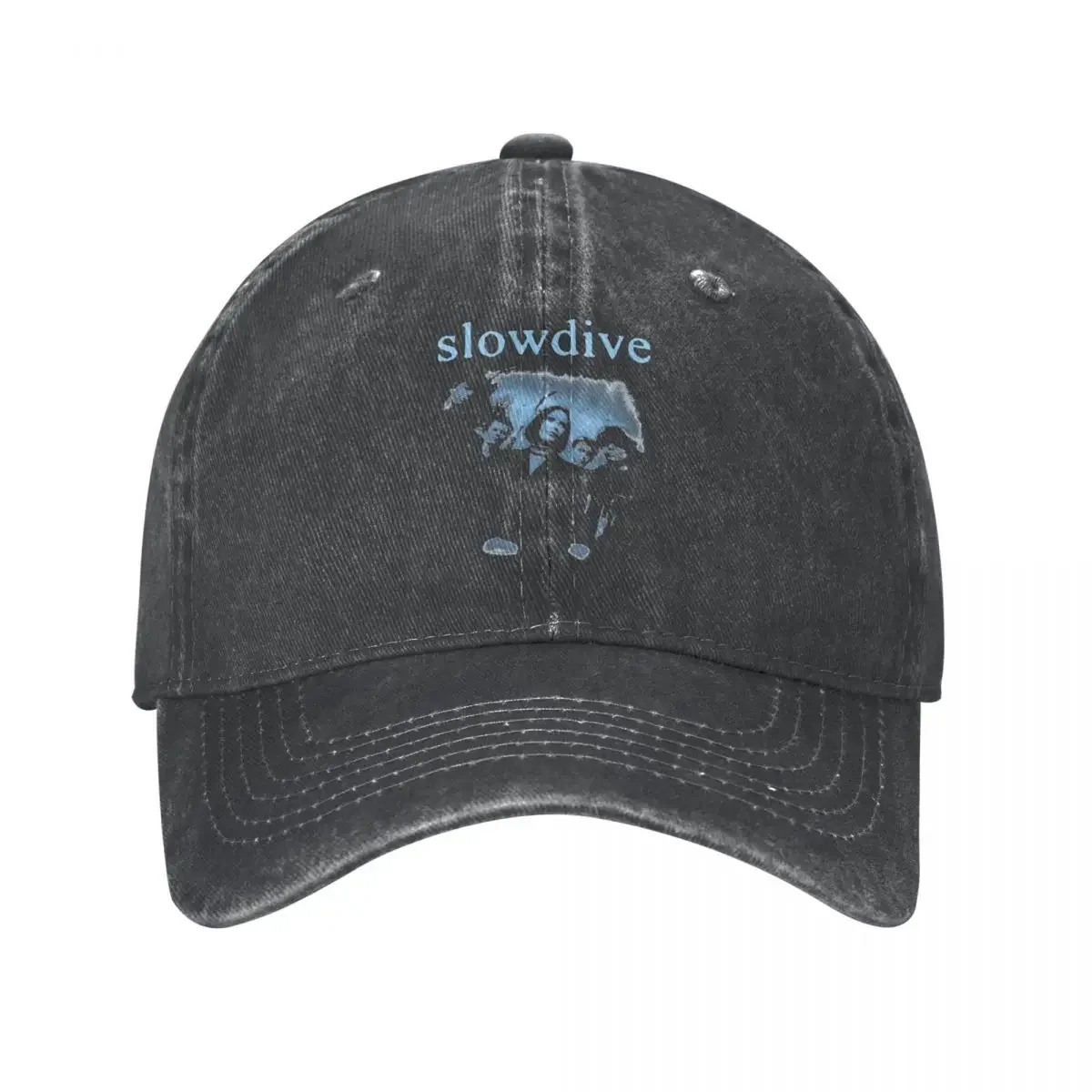 

Vintage Slowdive English Rock Band Baseball Caps Funny Denim Washed Sports Hats All Seasons Travel Adjustable Cap for Men Women