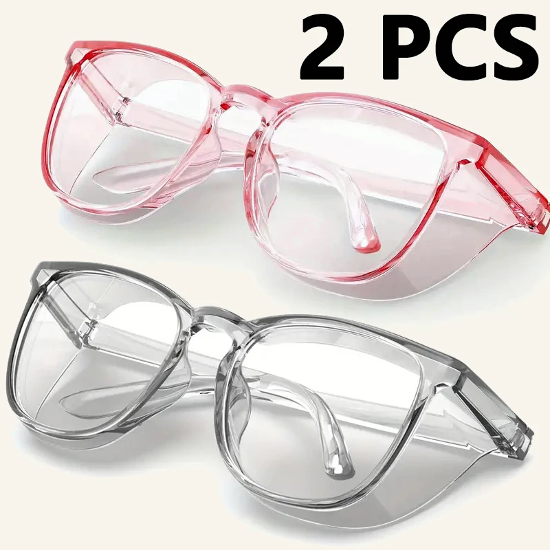 2PC Unisex Safety Goggles Windproof Dustproof Anti-Pollen Eye Protection Glasses for Daily Work Outdoor