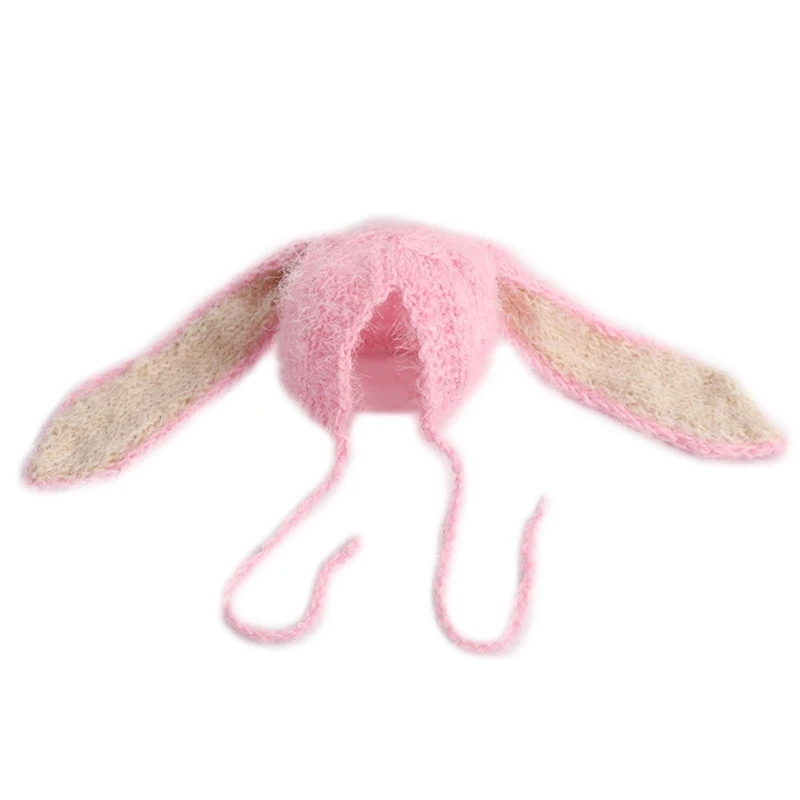 Bunny Ears Costume Hat Newborn Photography Props Baby Photoshooting Caps Lovely Rabbit Hat Skin-Friendly Infant Headwear