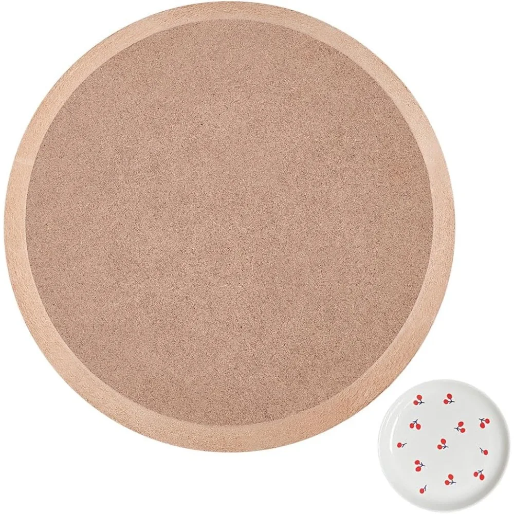 

Round Pottery Tools Ceramic Plate Forming Mold 5.9x0.6 inch Tan Density Plate Printing Blank Stripping Mud Plate
