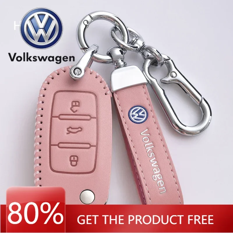 

Кожаный чехол для смарт-ключа автомобиля VOLKSWAGEN, полный защитный чехол для ключей Volkswagen VW Polo, Bora, Beetle, Tiguan, Passat B5, B6, B7, Golf, EOS