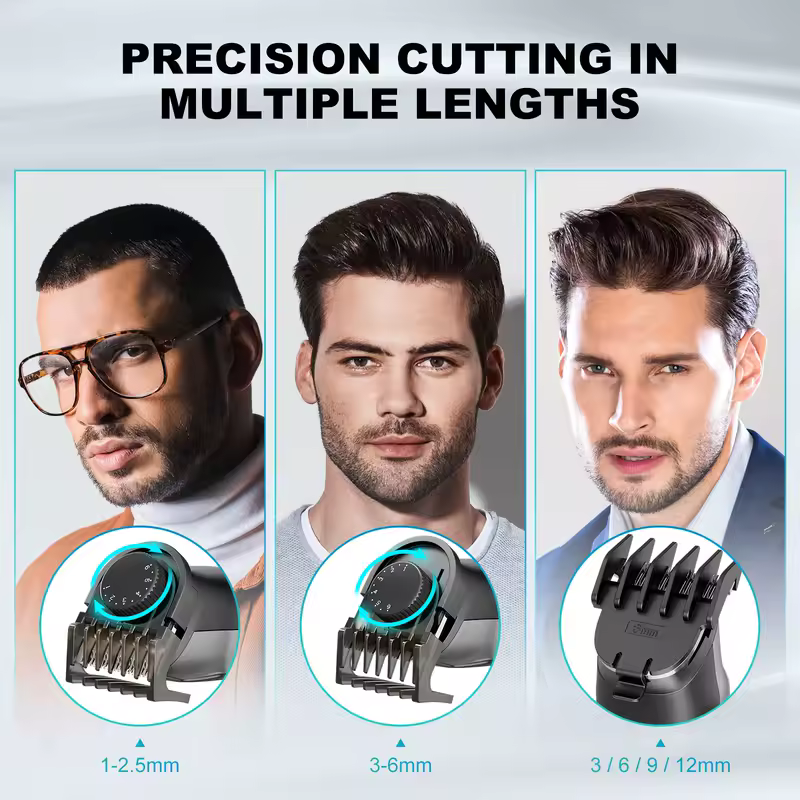 Kensen S30 4 in 1 Cordless Hair Clipper LED Display Men Beard/Nose Trimmer Rechargeable Barber Grooming Kit Hair Cutting Machine - Image 5