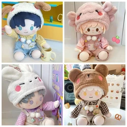 Handmade  40cm Cotton Sitting Doll Kawaii Shirt Overalls Hat Plush Dolls Outfit Clothes Cos Suit No Doll