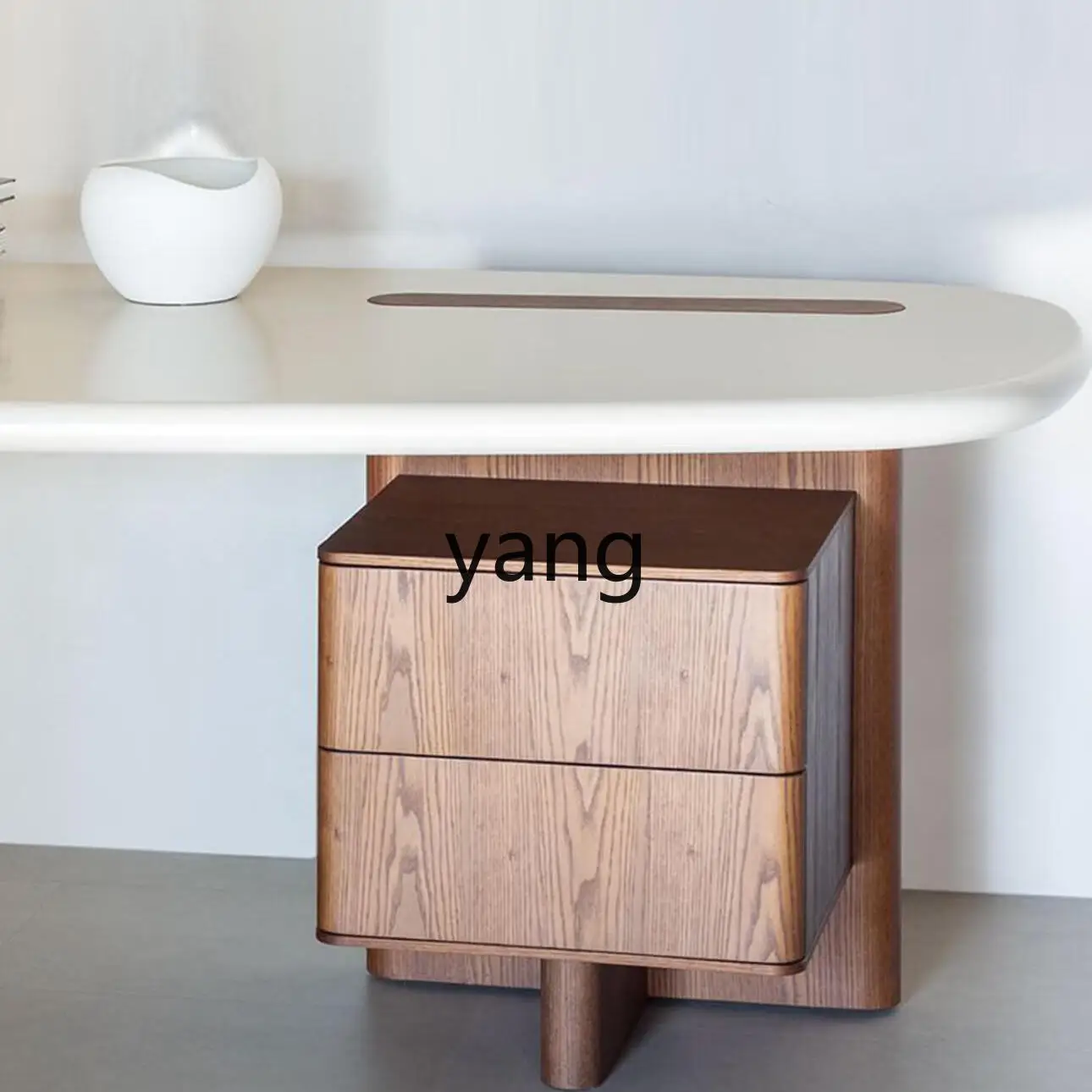 LMM مكتب من الخشب الصلب على طراز منتصف القرن إيطالي بسيط وخفيف وفاخر وحديث