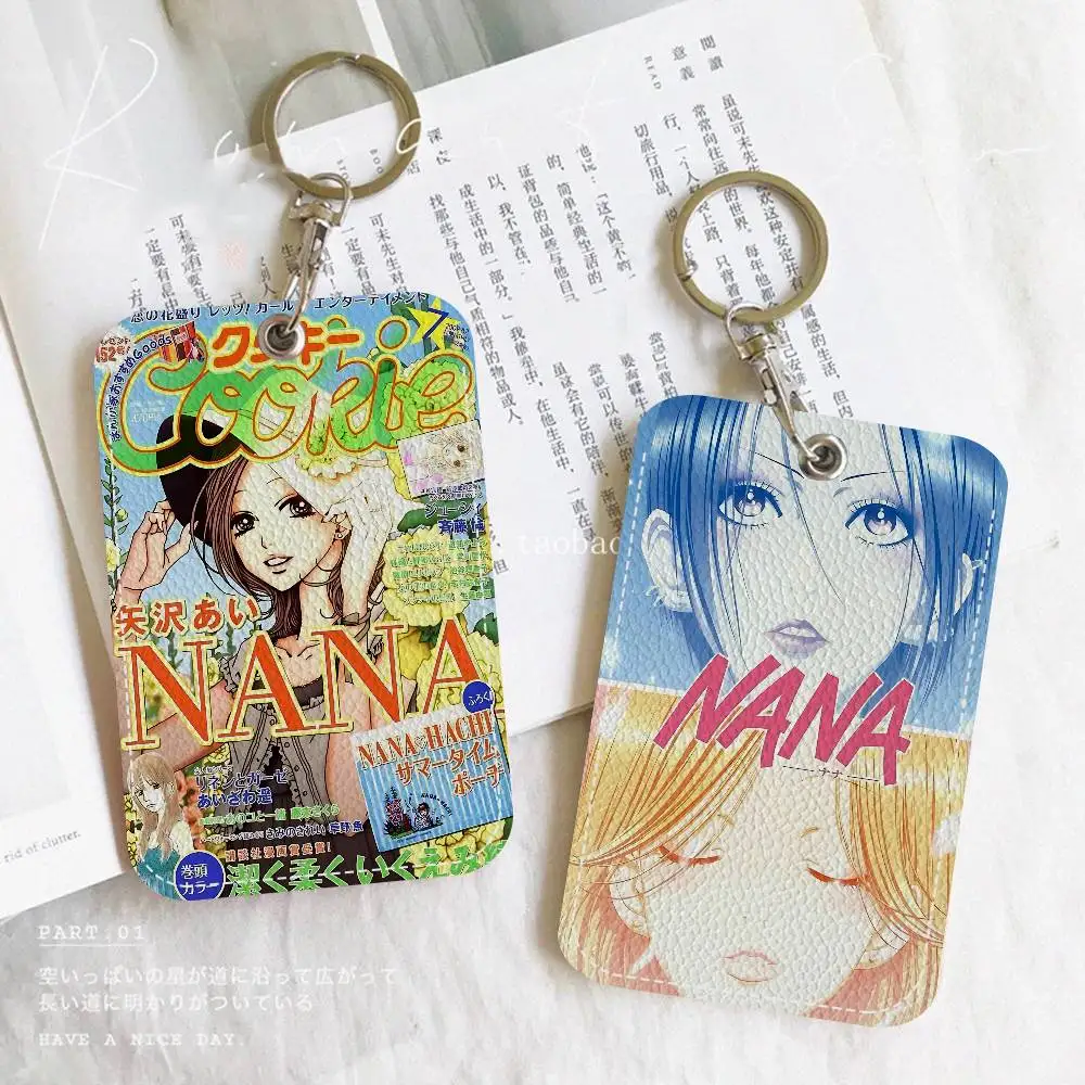Japanese Anime NANA Style PU Access Card Holder with Keychain - Executive Protection for Bank card,Subway, Bus Card case