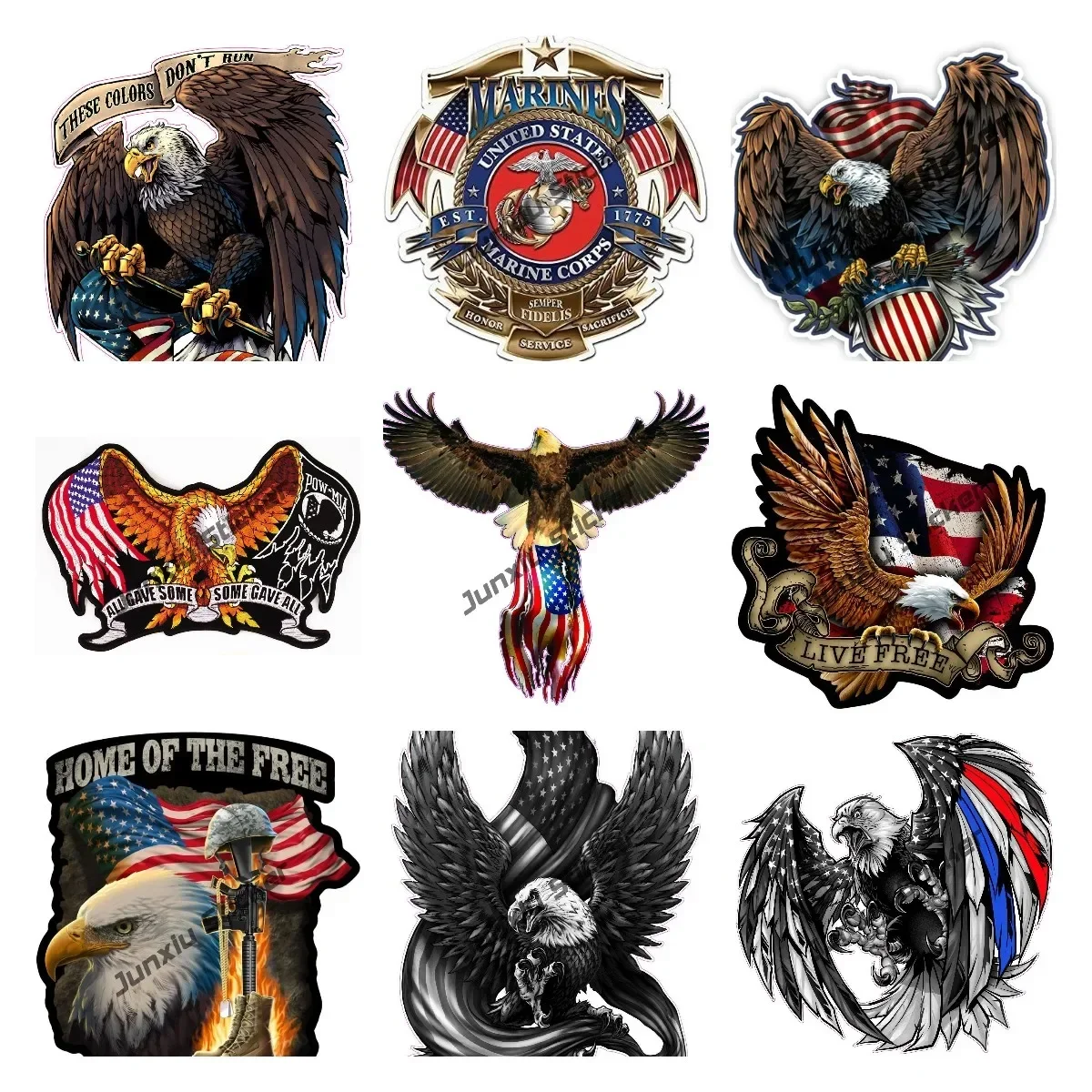 The American Flag Is The Bald Eagle Eagle Sticker for Motorcycle Eagle Biker Bumper Ride Hard 2020 Badges Stickers Accessories