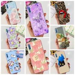 Luxuly Clear Silicone Back Cover For Samsung Galaxy A7 2018 Case 6.1