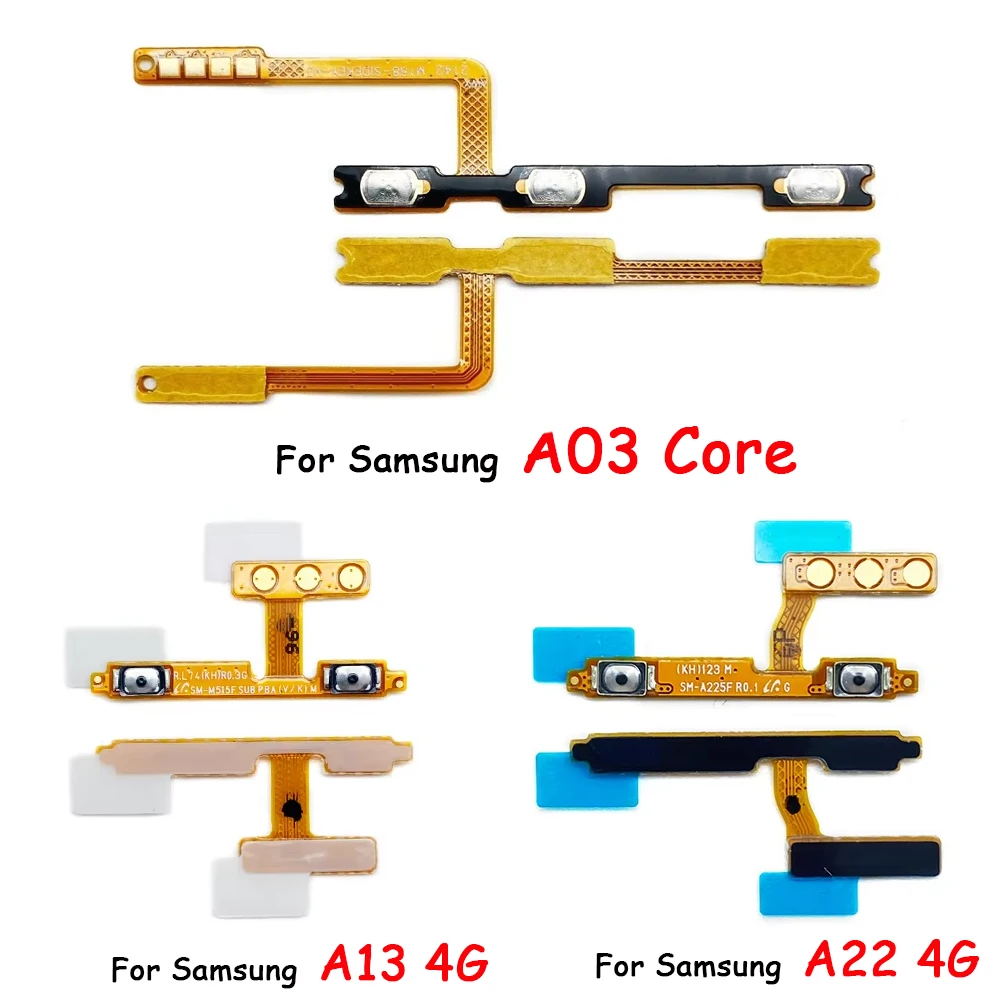 20Pcs，Power On Off Button Volume Switch Key Control Flex Cable For Samsung A03S A03 Core A13 4G A22 A33 A73 A52 A53 5G A72