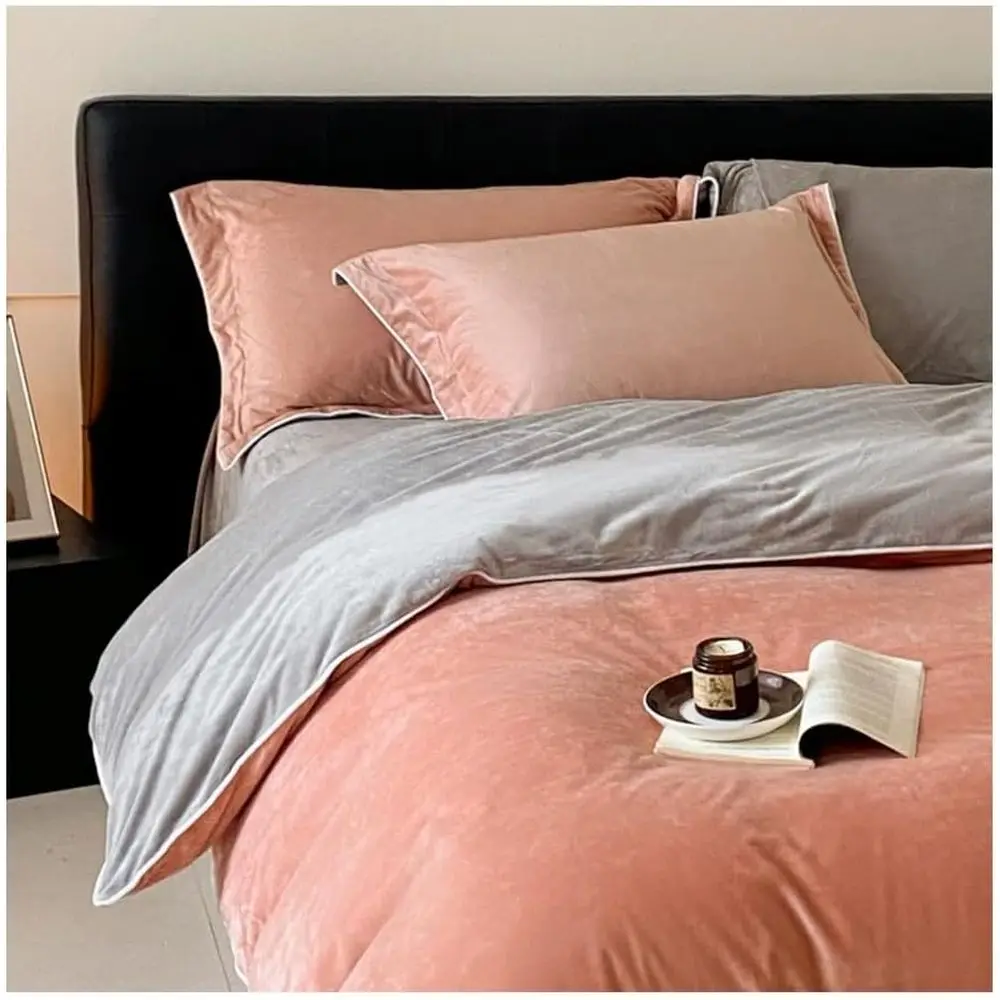 

lannel Duvet Cover King Size 4 Pieces Ultra Sot luy Comorter Cover Set Cozy Warm or Winter Queen Duvet Covers itted Sheet and Pi