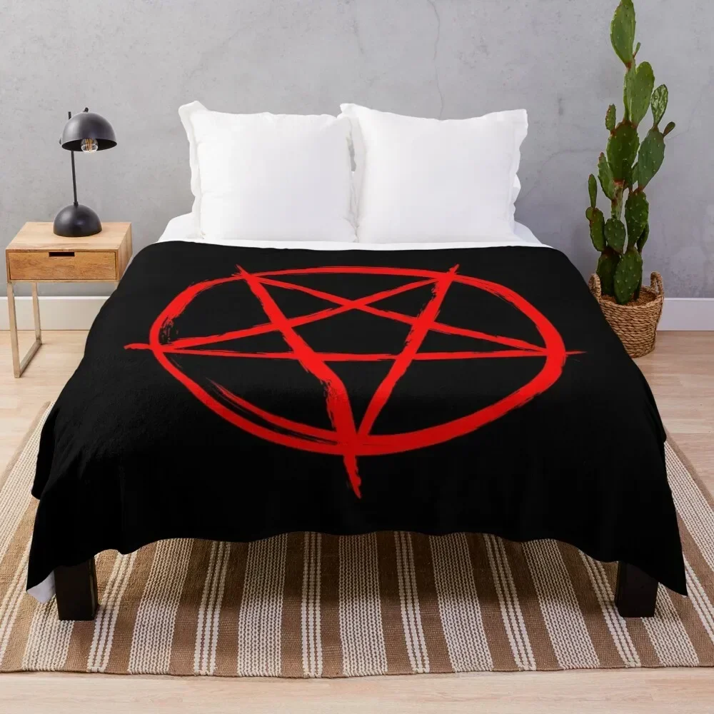 

Pentagram Bloody Throw Blanket Vintage Giant Sofa Blankets