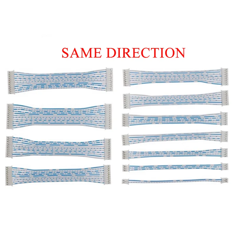 10pcs/lot PH2.0 blue and white ribbon cable/single head/double head in the same direction/reverse 2P3P4P-12P 10cm20cm 30cm40cm