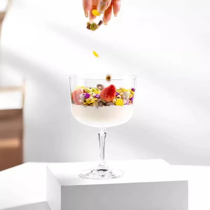 

European classical crystal glass large tall dessert cup