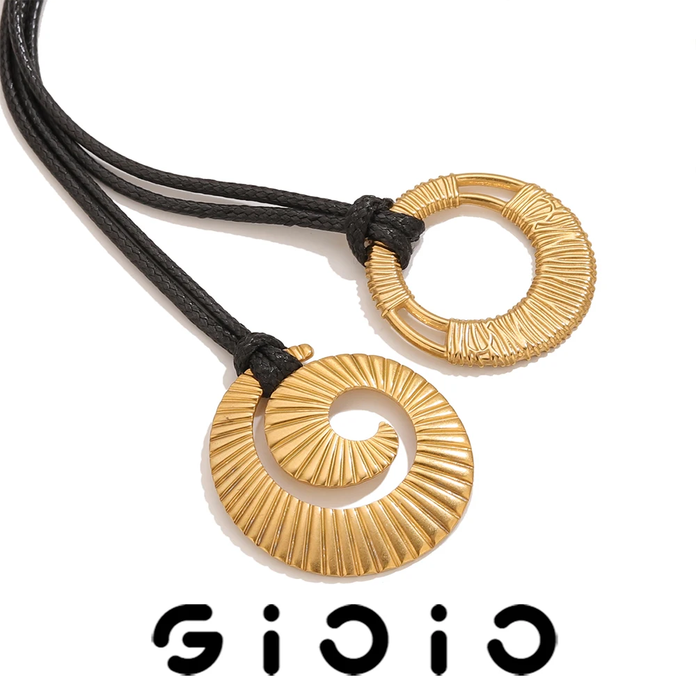 

GIOIO Minimalist Trendy OOTD Style Leather Cord Sweater Chain Fashionable Women's Commuting Accessories Holiday Travel Jewelry