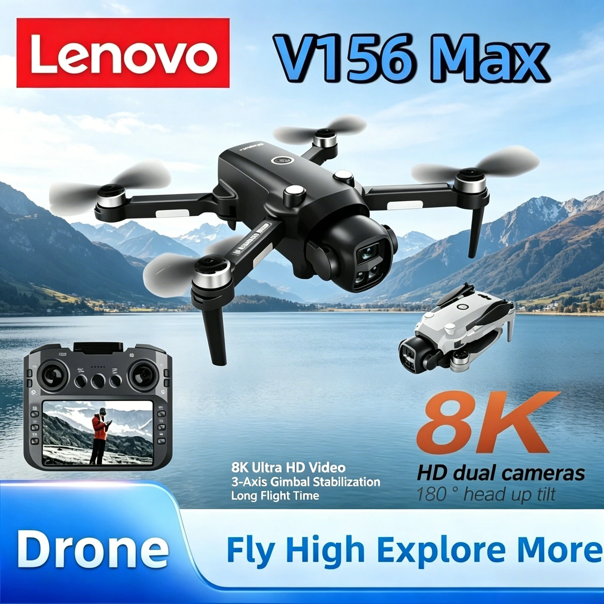 Drone Smart Rc Foldable - 전문가용 레노버 V156MAX RC 드론 8K
