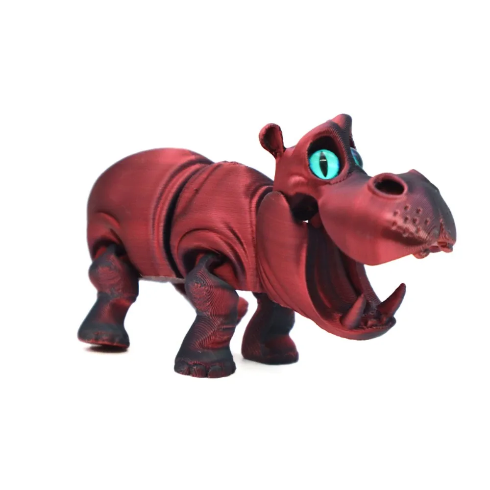 

PLA Hippopotamus Handicraft Ornaments Sensory Toy Realistic Animals 3D Printed Hippopotamus Figurines Crafts Mini