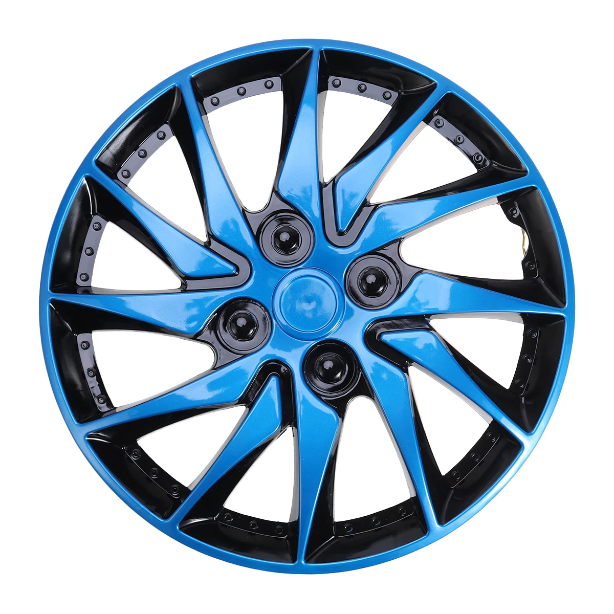 1Pc 14 Inch Car Wheel Cap Case Hubcap for Car Hub Cap Auto Refit Accessory (Blue Black)