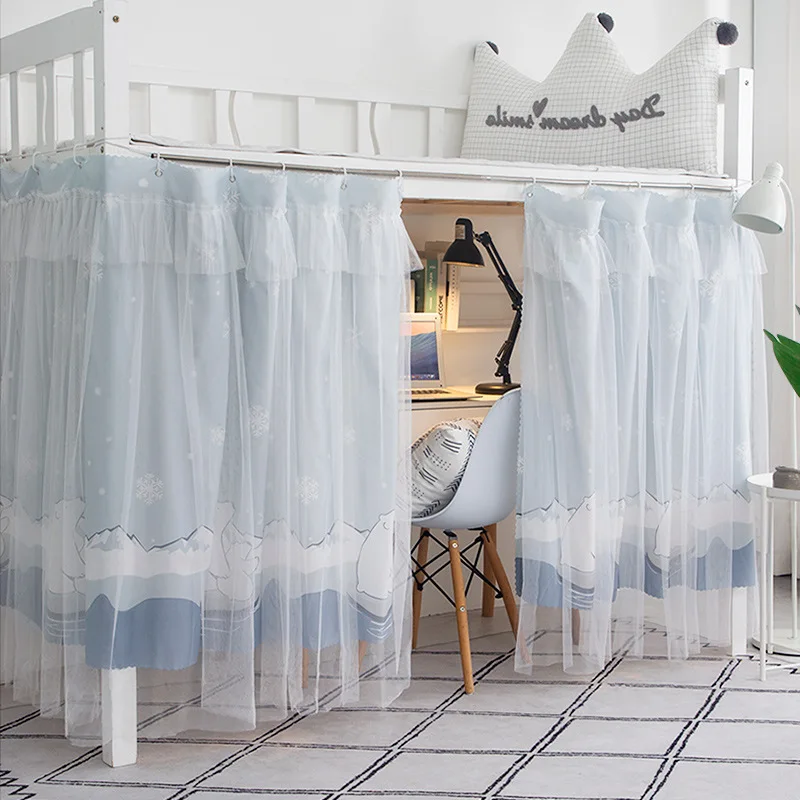 

Single Upper Bunk Bed Curtain for Girl, Upper and Lower Bunk Mosquito Net, Ins Wind, Student Dormitory, Home