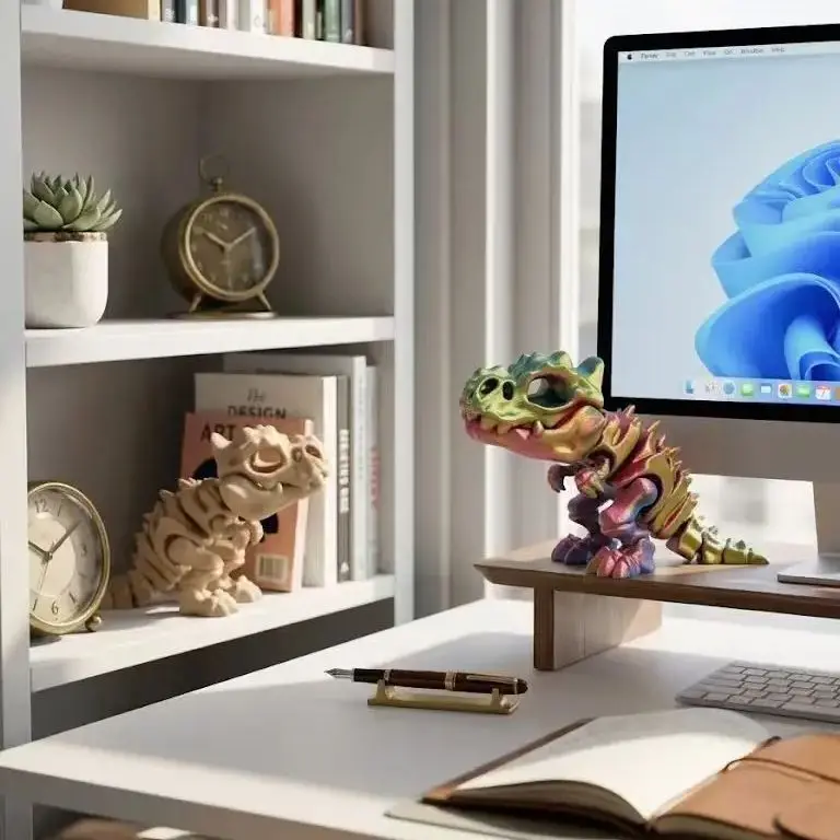 1PCS 15cm Tyrannosaurus Rex Desktop Decoration Statue 3D Printed With Movable Joints Vertical Home Decoration Holiday Decoration