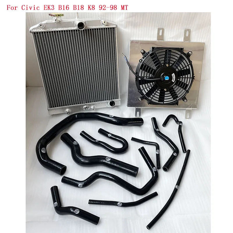 Hoge prestaties 3 Rij Racing Aluminium Radiator 60mm Voor Honda Civic EK EG DEl Sol Handleiding D15 D16 Voor CIVIC EK3 B16 B18 K8 92-98