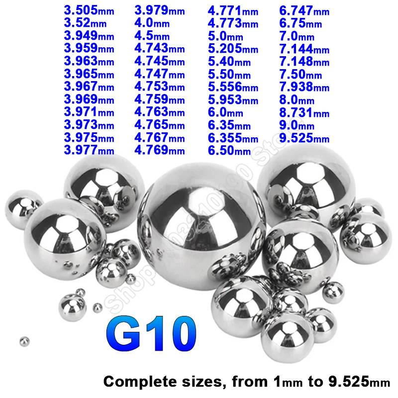 

10-100Pc G10 Grade Bearing Steel Ball GCR15 High Precision Chromium Solid Balls Beads 3.505 3.52 3.949 3.959 4 4.5 4.737-9.525mm