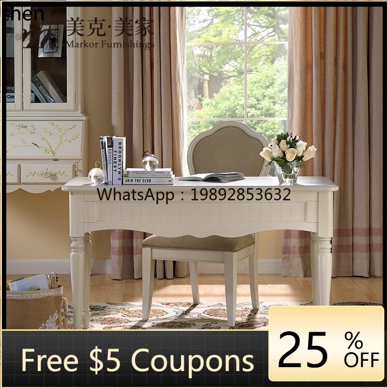 

solid wood desk boss home study retro computer writing and chair floor decoration supplies